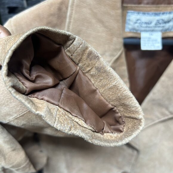 Paris Blues Y2K Brown Genuine Leather Suede Jacket Size 2X - Picture 3 of 10